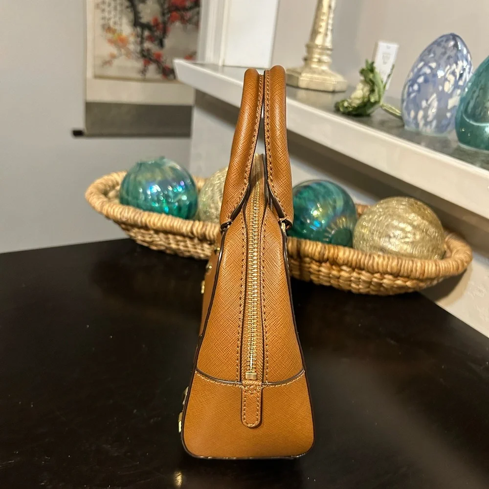 Michael Kors Brown Gold studded Mini Crossbody bag
